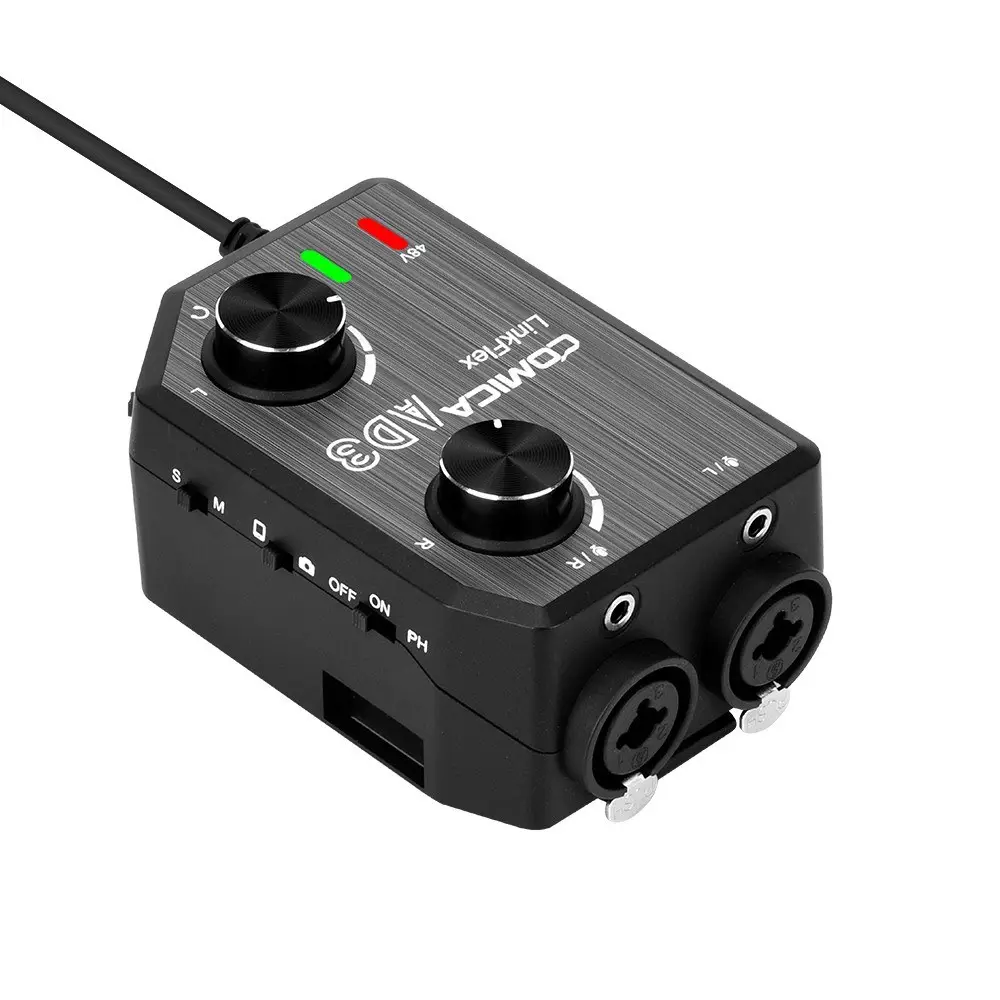 Linkflex ad3 2 canais xlr/3.5mm/6.35mm-3.5mm, amplificador de áudio, mixer/adaptador/interface para câmeras dslr de 3.5mm e smartphones