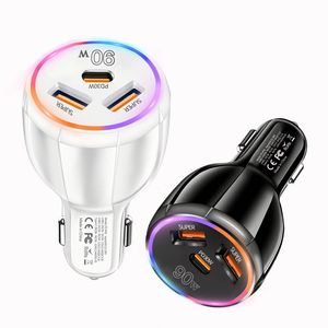90W <b>Car</b> Charger 2USB+Type C Fast Charging PD <b>Car</b> Charger Dual USB Charging Ports USB-C <b>Car</b> Charger - Product Image 1