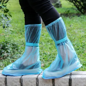 Waterdichte Herbruikbare Dikke Beschermer Hoge Top Anti Slip Schoenen Laars Voor Unisex Lint Regenschoen Voor Regen