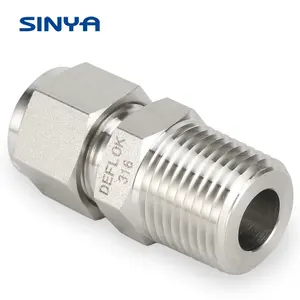 Twin Ferrules Compression Fittings Size: 3/4 Inch NPT Swagelok Type 316Ss Female Branch Tee Instrumentation Tube Fittings