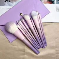 Ensemble de 10 pinceaux plats portables pour le maquillage du visage et des yeux – Correcteur, sourcils, fard à paupières, poudre libre, blush – Vente en gros