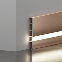 Plinthe décorative en aluminium avec éclairage LED intégré, plinthe murale avec barre lumineuse pour hôtel, bureau, école, supermarché