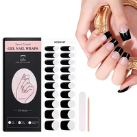 Autocollants pour ongles en gel semi-durcis non toxiques, 20 pièces, autocollants UV, auto-adhésifs, longue durée, pour manucure DIY, salon à domicile