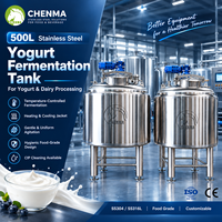 Machine de Fermentation de Yaourt en Acier Inoxydable 500L avec Agitateur, Chemise Chauffante et Refroidissante pour Ligne de Production de Yaourt