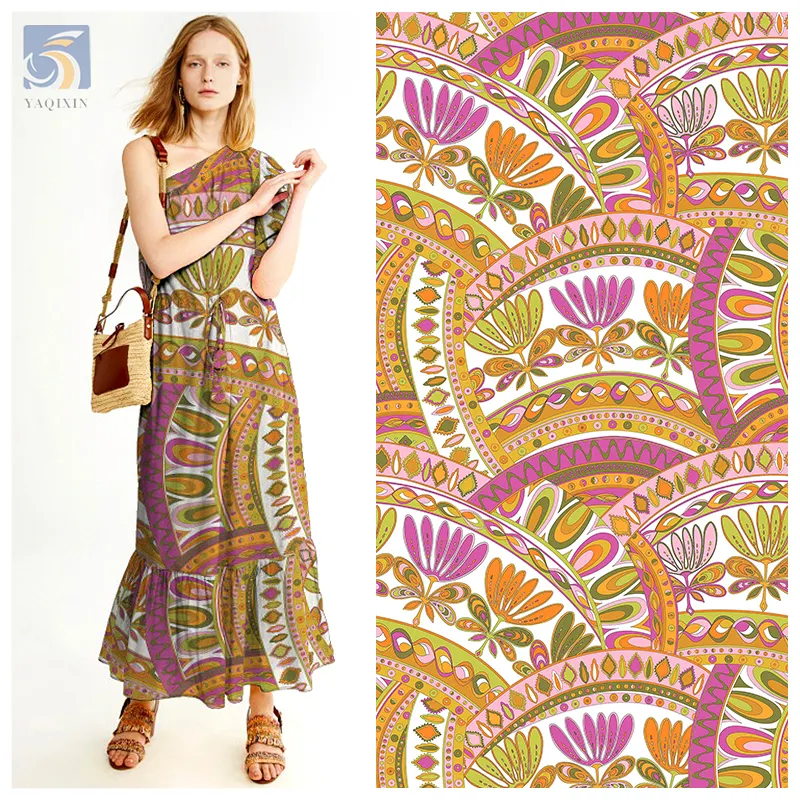 פופולרי אפריקה הדפס גאומטרי בד פוליאסטר שמלה ללא שרוולים בד סמואן טאפא בד מודפס