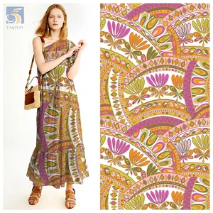 Popular Africa Geometric Print Polyester Fabric Sleeveless Dress Cloth Samoan Tapa Pacific Islander Printed Fabric