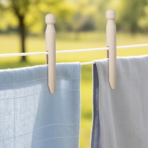 Pinces à linge rondes <span class=keywords><strong>en</strong></span> <span class=keywords><strong>bois</strong></span> de bouleau flexibles, pinces <span class=keywords><strong>en</strong></span> <span class=keywords><strong>bois</strong></span> durables pour l'extérieur, idéales pour suspendre les vêtements - Product Image 4
