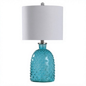 Lampe de table en verre bleu pour la décoration de la maison, chambre à coucher, hall d'hôtel, chambre d'hôtel - Product Image 1