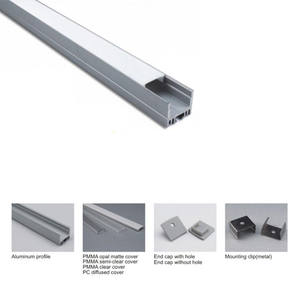 Profilé led mural encastrable en aluminium, plâtre, forme carrée, aluminium, décoration d'interieur - Product Image 2