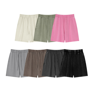 <b>Men's</b> Wholesale Plain Streetwear Heavy Thick French Terry Cotton Jogger <b>Shorts</b> Drawstring Blank, Cotton Fleece Sweat <b>Shorts</b> - Product Image 2