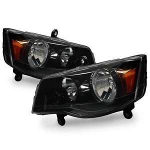 Phares pour 11-20 Dodge <span class=keywords><strong>Grand</strong></span> Caravan 08-16 Chrysler Town & Country lampes noires - Product Image 1