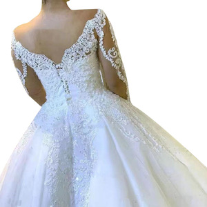 S3039A 2025 New Modern Princess Slim Fit Puffy Tulle Lace-up Natural Waist Long Floor-Length Train Hot Selling <b>Wedding</b> <b>Dress</b> - Product Image 2