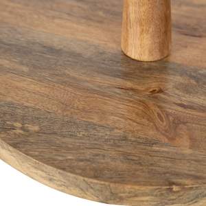 Modern 2 Katlı Yuvarlak Masif 12 X 12 X 15 Doğal Ahşap Beyaz Mermer Dekoratif Servis Sunum Standı - Product Image 6