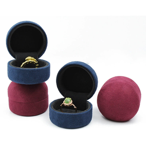 Round <b>ring</b> <b>box</b>, velvet <b>ring</b> gift <b>box</b>, engagement <b>ring</b> <b>box</b>, wedding <b>ring</b> <b>box</b>, suede jewelry <b>ring</b> case, tiny <b>ring</b> storage <b>box</b> - Product Image 3