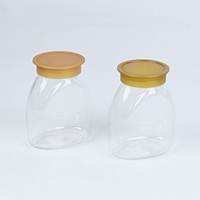 Pot en plastique PET de qualité alimentaire, écologique et recyclable, avec ouverture de 60 mm, diamètre de 95 mm, couvercle transparent en PP pour les collations, le sucre et la gelée