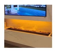 Insert de cheminée électrique 3D moderne en acier de 1000 mm à vapeur d'eau, avec télécommande vocale et application, flamme atomisée multicolore pour salon