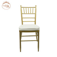 Chaises Chiavari de mariage en gros à prix réduit, chaises de salle à manger Chiavari empilables en métal doré à vendre