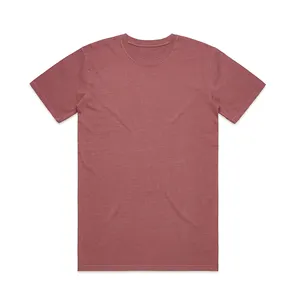 20MOQ 185g 100% 면 사용자 정의 편안한 캐주얼 빈 티셔츠 라운드 넥 짧은 소매 저지 남성용 티셔츠