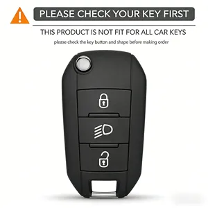 Housse de protection pour clé de voiture en silicone souple de qualité supérieure, 3 boutons, pour Peugeot 208 301 308 508 <span class=keywords><strong>5008</strong></span> 3008 Citroën 2010 2021 <span class=keywords><strong>2023</strong></span> - Product Image 6