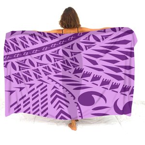 Nuovissimo Sciarpa da Spiaggia Lavalava Personalizzabile con Logo, Sciarpa Hawaiana per Costume da Bagno, Sarong con Design Polinesiano Samoano - Product Image 4