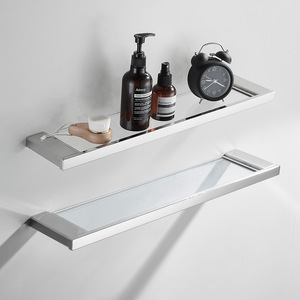 Porte-serviettes en acier inoxydable Saint Ruijia, ensemble d'accessoires de salle de bain en acier 304 avec étagère et barre pour le rangement des serviettes - Product Image 3