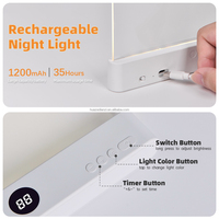 Nouvelle lampe de lecture LED intelligente rechargeable, 3 niveaux de température de couleur réglables, lampe de bureau à panneau pour la lecture nocturne, protection des yeux