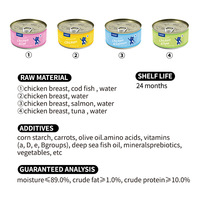 Nourriture humide pour chat en conserve, saveur poulet et poisson, pour chatons et chats de toutes âges, 48 boîtes par carton, modèle FC02