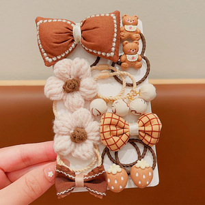 10 Piezas de Coleteros de Pelo con Diseño de Dibujos Animados, Color Té con Leche, Coleteros Simples para Cola de Caballo Alta, Colección de Coleteros Chic para Mujer - Product Image 2