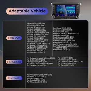 Autoradio 2 Din Android 14 avec Android Auto & CarPlay GPS WiFi pour modèles Volkswagen Skoda (Golf 5-6 Touran Passat Polo) - Product Image 2