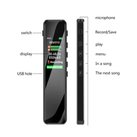 Nouveau Dictaphone Numérique 8 Go Mini Enregistreur Vocal Numérique 32h d'Enregistrement Lecteur MP3