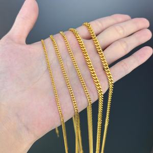 JXX Venta al por Mayor de Cadenas Cubanas Chapadas en Oro para Mujeres y Hombres, Estilo Clásico, Material Principal Latón - Product Image 2