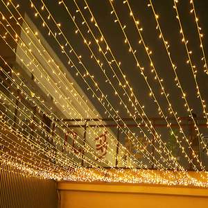 ไฟ LED แบบม่านกันน้ำ IP67 วัสดุ PVC ยางคุณภาพดี สีวอร์มไวท์ เหมาะสำหรับตกแต่งร้านอาหาร ห้างสรรพสินค้า ห้องนั่งเล่น บรรยากาศคริสต์มาสและวันหยุด - Product Image 2