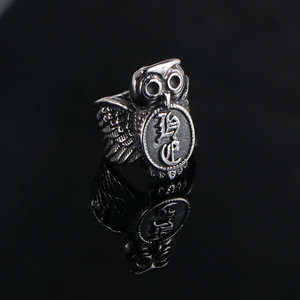 Owl <b>Ring</b> <b>Titanium</b> Steel Men's Animal Punk Jewelry SA410 Gift - Product Image 3