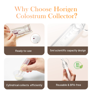 طقم جامع لبن الثدي خالي من البيسفاط من HORIGEN 5-Colostrum ، ملحقات جامع لبن الثدي قابلة لإعادة الاستخدام لتغذية الأطفال - Product Image 5