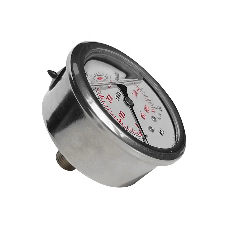 Anti-vibration impact resistance oil liquid filled pressure gauge stainless steel