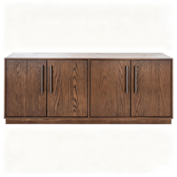 Meuble de salon moderne en bois massif, meuble TV et console multimédia écologiques, armoire à 4 portes pour salon, salle à manger