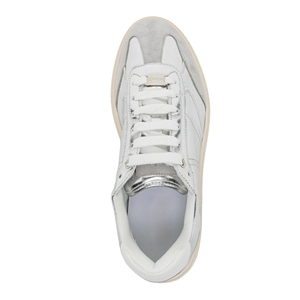 Sneakers Casual Retrò da Uomo in Camoscio Metallizzato Argento con Suola Bianca Piatta e Lacci, Scarpe da Passeggio alla Moda Zapatillas OEM - Product Image 4