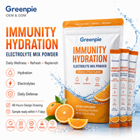 Poudre d'électrolytes hydratants Greenpie Private, saveur orange-agrumes, complément alimentaire, bien-être quotidien, poudre d'électrolytes