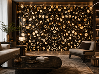 Dalle de pierre semi-précieuse en agate noire polie pour panneau mural rétroéclairé, plan de travail de bar, plateau de table basse, plateau de console et surface découpée sur mesure