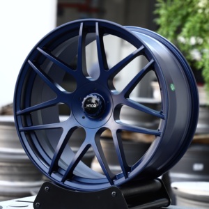 Jantes forgées HTOR 5x112 style FF10, maille 19x9.5 20x10.5, bleu mat, compatibles avec M3 M4 C63 RS5 RS7 Panamera Giulia Taycan G80 - Product Image 2