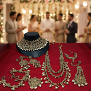 Ensemble de cadeaux de mariage élégant tenue de mariée autrichienne et perles collection de bijoux étincelants pour les mariées fête et tenue de fête - Product Image 3