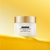 Crème pour le visage raffermissante anti-âge au collagène humain recombinant de type III pour éclaircir et hydrater la peau, soins de la peau OEM ODM avec logo personnalisé