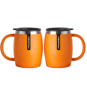 FAYREN-tazas aislantes duraderas y a prueba de óxido, tazas de metal <span class=keywords><strong>gratis</strong></span> para café, té, con mango, 2021 - Product Image 2