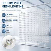Écran en maille flexible transparent DMX512 IP67 16x16 SMD 3535 RVB couleur pleine pour bâtiments extérieurs tels que les vitrages