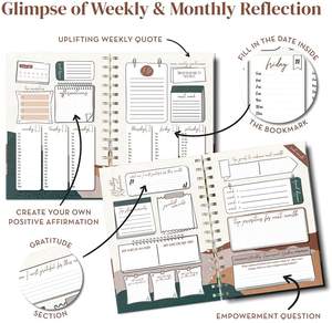 Uptodate购买精装正念激励自我保健表现日记激励笔记本每周计划 - Product Image 3