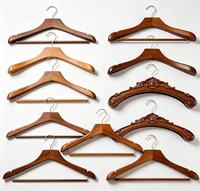 Cintre de luxe en bois massif pour pantalons, avec barre transversale et pince Lotus, personnalisable avec logo, pour hôtel