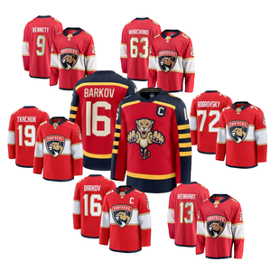 Camisetas de Hockey de los Florida Panthers # 16 Barkov # 19 Tkachuk # 63 Marchand # 72 camisetas auténticas cosidas para hombre - Product Image 1