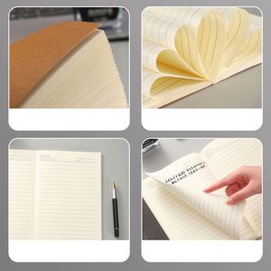 Wholesale A5 Journal Custom Plain Kraft Paper Blank Cover Sketch Notebook With Nude Spine Exposed Binding - Product Image 3