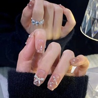 TSZS nouveauté 10 pièces de luxe à la main ongles conseils presse sur les ongles moyen carré fleur conception ongles fournisseur ongles artificiels
