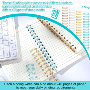 9/16 pollici Twin Loop spine doppia bobina ad anello colori freschi filo vincolante <span class=keywords><strong>per</strong></span> ufficio e scuola taccuino e la creazione di File - Product Image 6